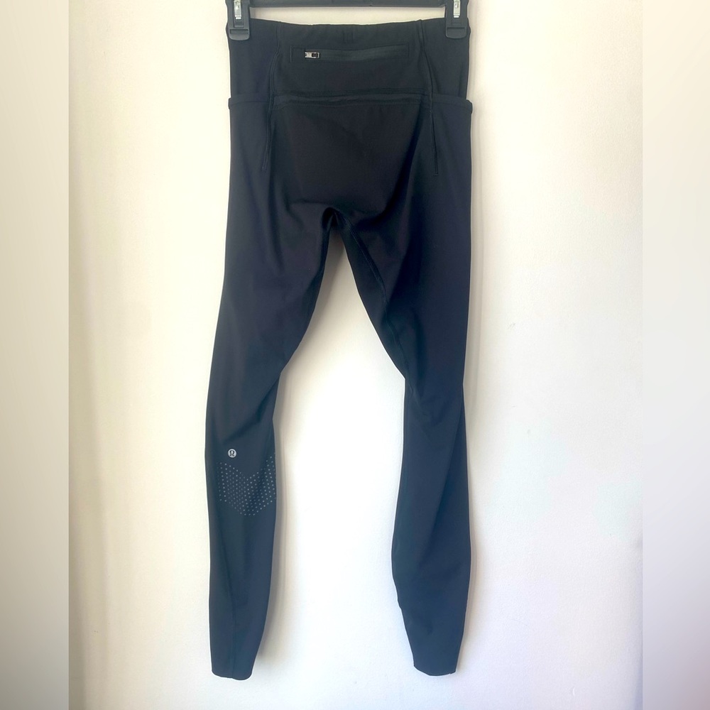 Mens Lululemon Compression Running Tights Black with Side Pockets